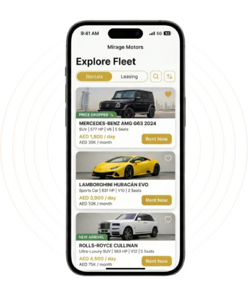 Mirage Motors App